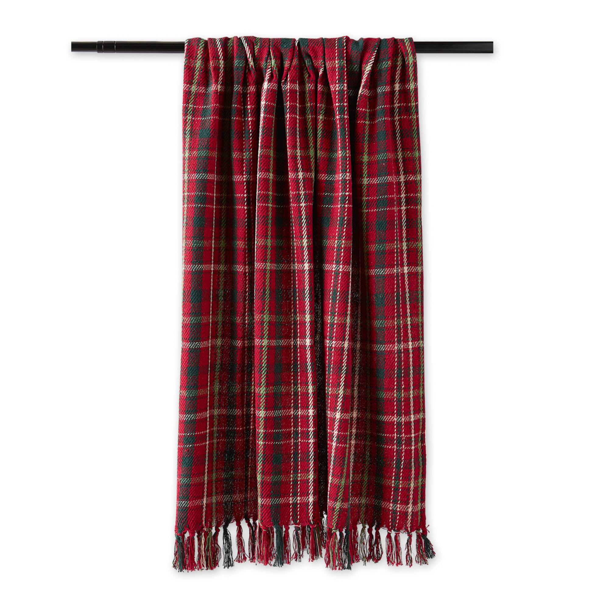 DII® Tartan Holly Plaid Recycled Cotton Throw